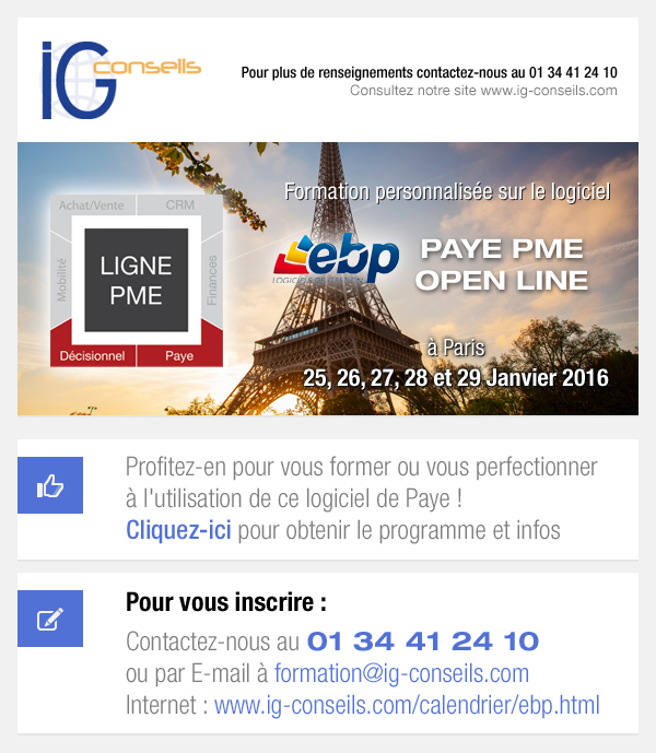 Formation Ebp PAYE PME OPEN LINE Paris